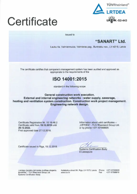 Sert SANART ISO.14001 2025EN
